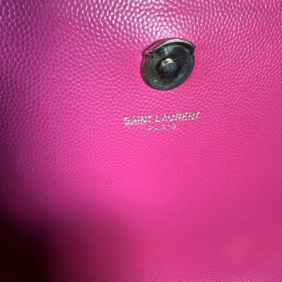 Authentic YSL Saint Laurent Hot Pink Kate Leather Chain Crossbody Bag - Picture 13 of 13